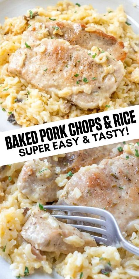 Baked Pork Chops And Rice, Pork Chops Rice, Rice Pork, Pork Chop Casserole, Pork Chops And Rice, Boneless Pork Chop Recipes, Pork Chop Recipes Crockpot, Plateau Charcuterie, Easy Pork Chops