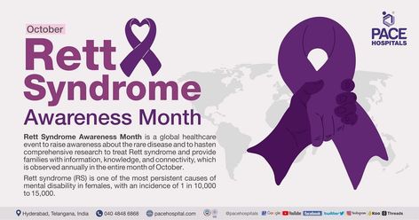 Rett Syndrome Awareness Month is a global healthcare event is observed annually in the entire month of October. Rett syndrome (RS) is a severe neurodevelopmental condition that has a substantial global impact on severe intellectual disability in females compared to males. It is characterised by the increased loss of intellectual functioning, fine and gross motor skills, and linguistic capacities, as well as the onset of stereotypical hand movements. Rett syndrome (RS) is currently acknowledge... Rett Syndrome Awareness, Rett Syndrome, World Heart Day, Hand Movements, Pregnancy And Infant Loss, Angel Babies, Rare Disease, Medical News, Create Awareness