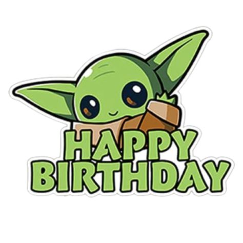 Baby Yoda Themed Birthday Party, Baby Yoda Aesthetic, Baby Yoda Dibujo, Yoda Happy Birthday, Mandalorian Birthday, Yoda Cake Topper, Baby Yoda Birthday, Star Wars Happy Birthday, Baby Joda