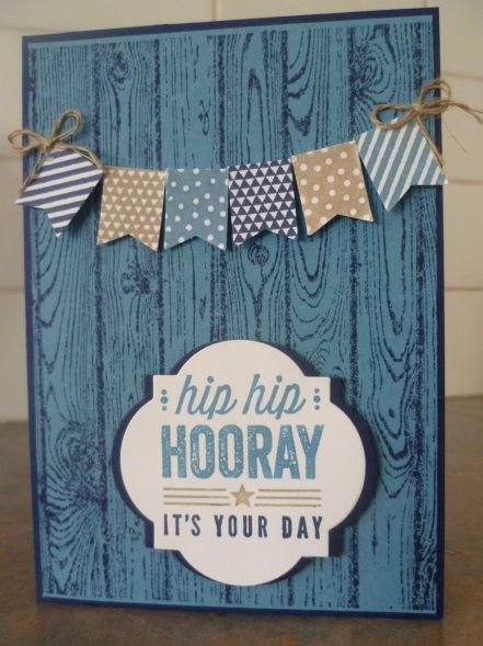 Banner Blast Stampin Up Cards, Stampin Up Banner Blast, Stampin Up Birthday Cards, Diamond Press, Birthday Banner Background, Hip Hip Hooray, Homemade Birthday Cards, Masculine Birthday Cards, Fabric Cards