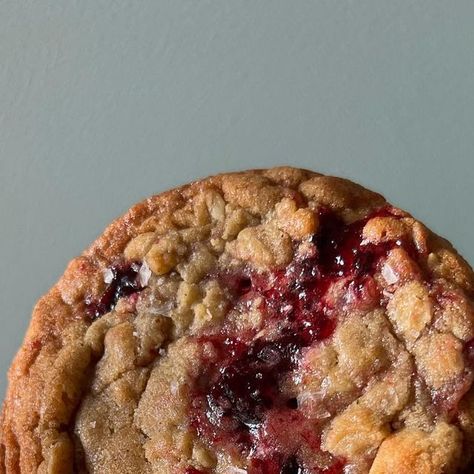 Christine on Instagram: "oaty brown sugar cookie w/ thomcord grape italian plum jam  cookie base w/ deep butterscotch notes / oats / cinnamon / thomcord grape italian plum jam / flaky sea salt   🍂🍁✨  These cookies came about after I had made tons of plum grape jam and was looking for more ways to use it. I adapted the base of a chocolate chip cookie recipe and added a handful of oats among other changes, enough for texture and flavor, but short of making a true oatmeal cookie.   I tested 4 things: size, baking temperature, amount of jam, and how long the cookie dough had aged. My general sweet spot was a minimum rest of 48 hours in the fridge baking a larger cookie at 375F. The impact of aging cookie dough is real! These were delicious from day 1 but transformed into deeply nuanced, gold Grape Cookies, Grape Jam, Cookie Base, Brown Sugar Cookies, Plum Jam, Jam Cookies, Chocolate Chip Cookie Recipe, Oatmeal Cookie, Fig Jam