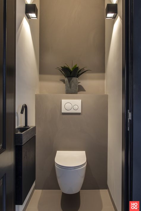 Small Toilet Design, Wc Ideas, Small Downstairs Toilet, Toilette Design, Toilet Room Decor, Wc Design, Small Toilet Room, Restroom Design, Bathroom Inspiration Modern