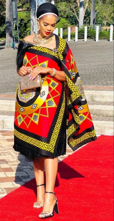 Zulu Traditional Fabric, Eswatini Traditional Attire, Zambian Traditional Attire, Lobola Outfits Woman Dresses South Africa, Traditional Party Wear Dresses, African Traditional Wear Culture, Swati Dresses, Swazi Traditional Attire Women, Swati Traditional Attire Women