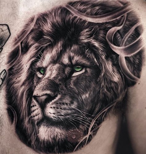 Lion In Jungle Tattoo, Lion Chest Tattoo Men, Animal Tatoos, Lion Chest Tattoo, Lion Back Tattoo, Jungle Tattoo, Leg Sleeve Tattoos, Canvas Tattoo, Roman Tattoo