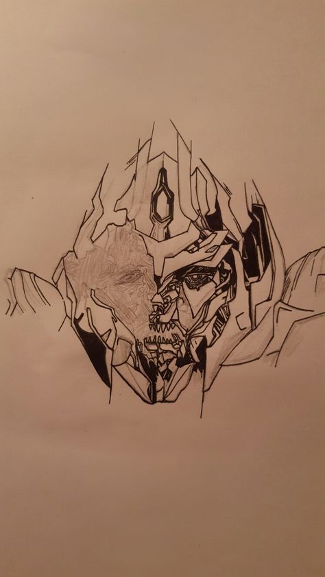 Megatron tf3 Megatron Sketch, Transformers Bayverse, Art Tutorials, Drawing Ideas, Transformers, Egypt, Sketch, Humanoid Sketch, Tattoos