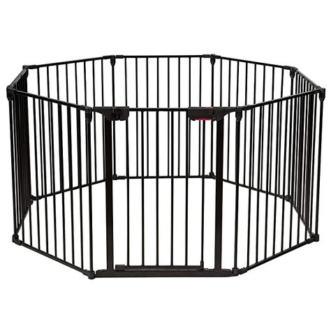 AmazonSmile : Costzon Baby Safety Gate, 8-Panel Fireplace Fence, Foldable Baby Play Yard for Easy with Add/Decrease Panels, Portable Wide Barrier Gate with Multiple Shapes for Child & Pet (Black, 8-Panel) : Baby Extra Wide Baby Gate, Wide Baby Gate, Stairway Walls, Christmas Tree Fence, Baby Play Yard, Safety Fence, Metal Gate, Stair Gate, Baby Safety Gate