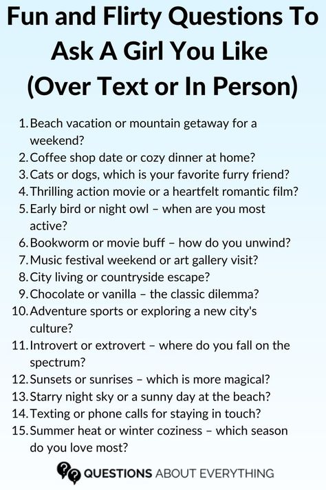 A list of Fun & Flirty Questions for  your girl crush Asking Out Ideas, Asking Out Ideas Girlfriends, Flirty Questions To Ask, Questions To Ask A Girl, This Or That Game, Date Night Questions, 30 Day Writing Challenge, Deep Conversation Topics, Conversation Starter Questions