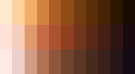 Art Tips/Refs/Techniques! on Twitter: "Skin tone palette by crimepit on tumblr!!!… " Dark Skintone Palettes, Skintone Palettes Digital Art, Skintone Palettes, Drawing Advice, Palette Painting, Hex Color Palette, Color Pallete, Right Light, Palette Art