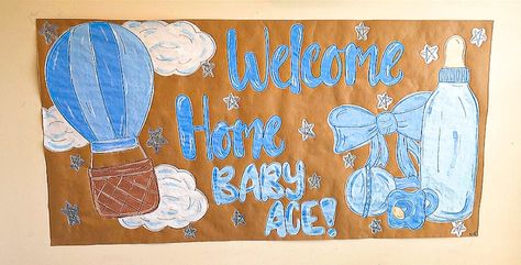 Welcome Home Baby Banner Kraft Paper Banner Custom Hand Painted Party Banner Baby Banner Hand Painted Banner - Etsy Baby Shower Painted Banner, Painted Banner Ideas, Baby Shower Banner Ideas, Kraft Paper Banner, Baby Shower Banners, Painted Banners, Painted Banner, Cute Banner, Welcome Home Banners