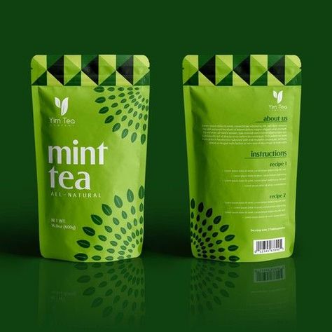 Organic Tea Brands, Tea Box Design, Tea Pouch, Tea Packaging Design, Packaging Design Trends, Thai Tea, Pouch Packaging, Tea Design, Mint Tea