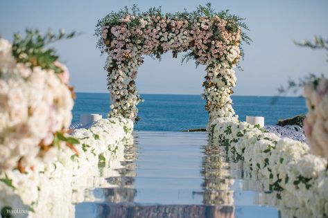 California Dreamin' - WedLuxe Magazine Mirror Aisle, Mirrored Aisle, Beach Wedding Venues California, Hijabi Wedding, Ocean View Wedding, Bella Collina Wedding, Montage Laguna Beach, Bella Collina, Wedding Mirror