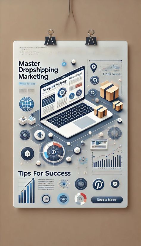 A modern, sleek infographic-style design for a Pinterest Idea Pin about dropshipping marketing. Dropshipping For Beginners, Blog Affiliate Programs, Dropshipping Business, How To Drive, Affiliate Blogging, Email List Building, Tips For Success, Email Marketing Campaign, Drop Shipping Business