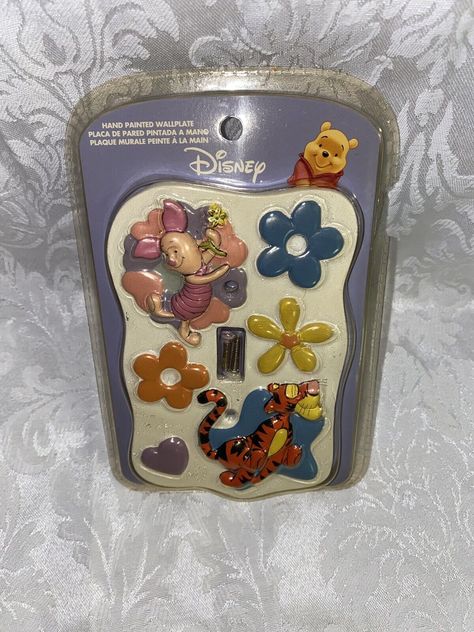 DISNEY TIGGER & PIGLET POOH HAND PAINTED WALL PLATE LIGHT SWITCH COVER. Disney Light Switch Covers, Disney Dorm, Art Childhood, Light Switch Art, Winnie The Pooh Decor, Retro Bedrooms, Christmas Tunes, Disney Things, Nostalgic Toys