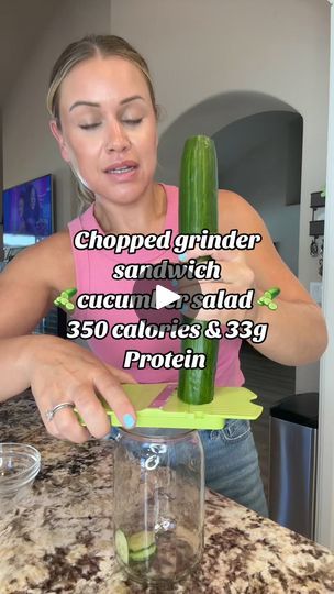 2.7M views · 20K reactions | Save this recipe!! The viral chopped grinder sandwich but cucumber salad style. 350 calories and 33g protein. Recipe1 cucumber 1 serving chopped deli turkey meat1 slice ham1/2 serving chopped salami Chopped pepperoncinis and jalapeño DRESSING:70g plain greek yogurt 2tbsp light mayo Red wine vinager about 1/4 to 1/2 cup depending on taste i like alot Salt pepper and Italian seasoning to taste Shake and enjoy. 350 calories, 33g protein, 22g carbs, 16g fat. #healthyrecipes #cucumbers #cucumbersalad #snacktime #easyrecipes #easyrecipe #healthyfood#healthyeating | Janelle Rohner | Janelle Rohner · Original audio Chopped Grinder Sandwich, Jalapeño Dressing, Janelle Rohner, Aip Foods, Keto Salad Dressing, Grinder Sandwich, Macro Diet, Macros Diet, Deli Turkey