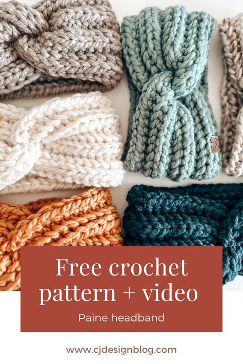 Crochet Hat With Bulky Yarn Free Pattern, Crochet Ear Band Pattern Free, Quick Chunky Crochet Projects, Size 5 Bulky Yarn Crochet Patterns Free, One Skein Super Bulky Crochet Patterns, Crochet Headband Ear Warmer, Crochet Pattern With Bulky Yarn, Free Headband Patterns Crochet, Earwarmer Crochet Pattern Free