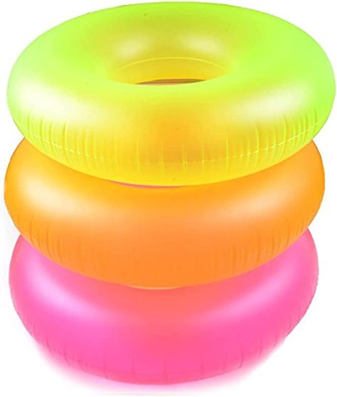 Amazon.com: 3 Pack Intex Neon Frost Swim Tubes Inflatable 36" Pool Floats and Rings : Toys & Games Neon Pool Parties, Cute Pool Floats, Cool Pool Floats, Unique Halloween Decorations, Pool Floats For Adults, Pool Floaties, Inflatable Float, Swim Ring, Pool Floats