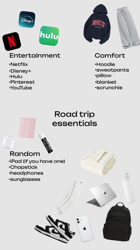 Road trip! Long Road Trip Essentials For Teens, Outfits For Road Trips, Pack For A Road Trip, Road Trip Bag, Road Trip Kit, Road Trip Activities, Travel Bag Essentials, Dc Trip, Traveling Ideas