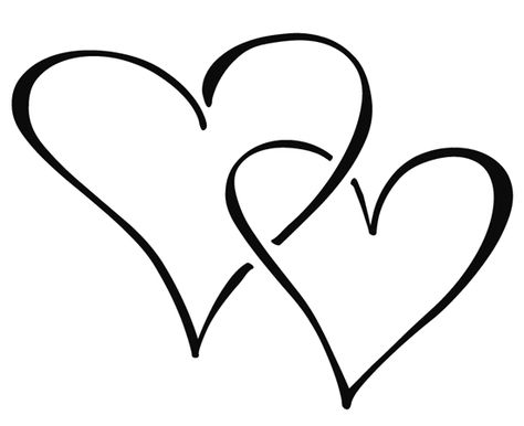 Love Heart Line Drawing images Love Heart Drawing, Two Hearts Tattoo, Tattoo Black And White, Small Heart Tattoos, Heart Clip Art, Herz Tattoo, Black And White Heart, Heart Tattoo Designs, Mother Daughter Tattoos