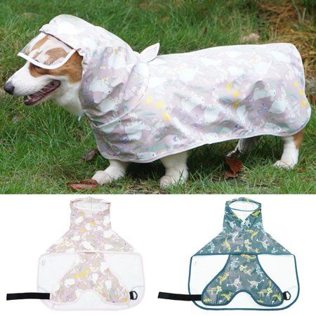 Description: Pet raincoat is printed with cartoon patterns such as rabbits and dinosaurs, with bright colors and exquisite workmanship, which makes your pet more lovely. It adopts elastic rope buckle, which can be adjusted to the size suitable for pets. With good waterproof property, this pet raincoat can effectively prevent your pet from getting wet by rain. And it is designed with a transparent brim, which won't block the pet's view. It is constructed of artificial leather material. There are Dog Dress Pattern, Dog Clothes Diy, Winter Puppy, Dog Raincoat, Pet Dogs Puppies, Cartoon Rabbit, Elastic Rope, Rabbit Print, Rabbit Cartoon