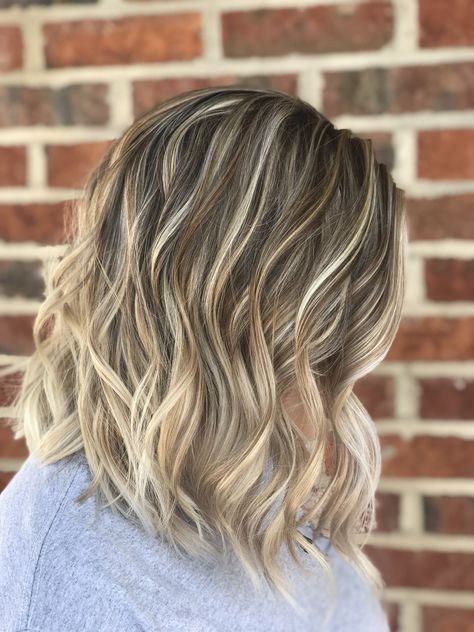 Heavy Blonde Highlights, Brown Hair With Blonde, Hair With Blonde Highlights, Brown Hair With Blonde Highlights, Birthday Hair, Mint Chocolate Chips, Short Blonde, Bob Haircut, Wedding Hair And Makeup