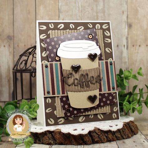 Paper Crafty's Creations : Kat Scrappiness Hot Chocolate Card, Coffee Themed Cards, Tea Crafts, Summer Coffee, Coffee Theme, Coffee Cards, Coffee Crafts, Card Making Crafts, Candy Holder