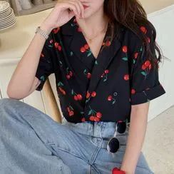 My Shopping Bag - Free Worldwide Shipping | YesStyle Kpop Fashion Outfits, Korean Outfits, Silk Shirt, Short Sleeve Blouse, Black Print, Fashion Tops, Black Blouse, Collar Shirts, Daily Outfits