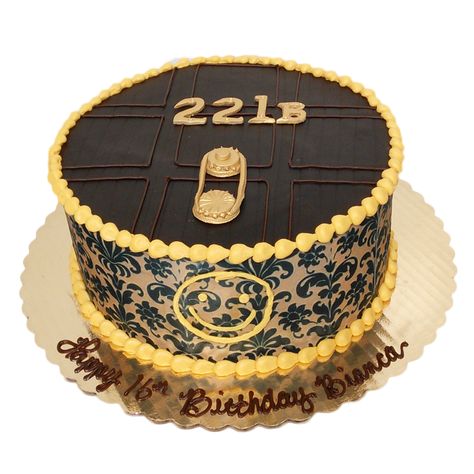 Bolo Sherlock Holmes, Sherlock Cake Birthday, Sherlock Holmes Cake Ideas, Sherlock Holmes Cake, Sherlock Cake, Sherlock Party, Anime Cake, 21st Cake, Pinterest Cake