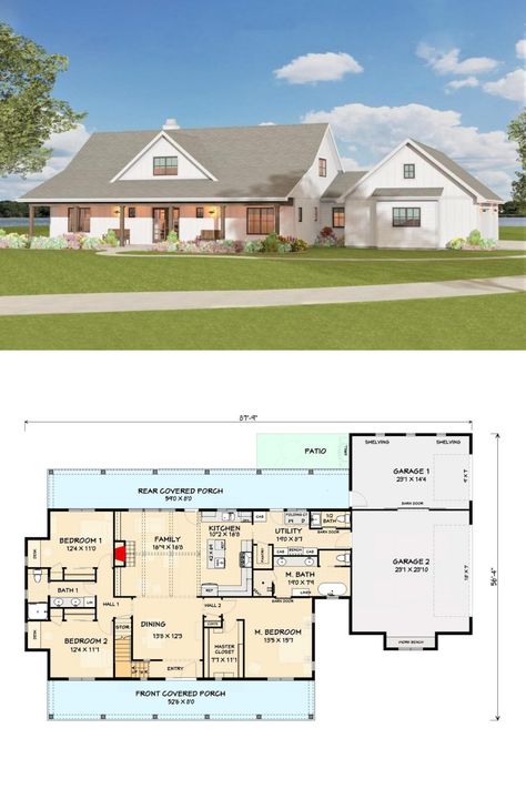 Small 6 Bedroom House Plans, Simple 6 Bedroom House Floor Plan, 6-7 Bedroom House Plans, Low Country House Plans, Low Country House, Open Concept House Plans, Contemporary Lake House, 6 Bedroom House Plans, House Plans Ideas