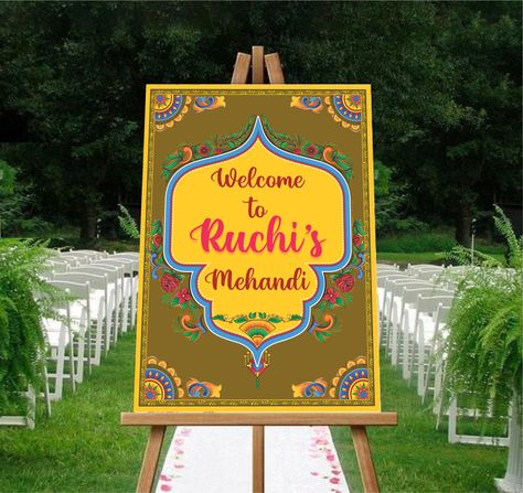 #wedding #ideas #welcomeboard #weddingevents #weddingprops #weddingcreative #mehandi #Haldi Mehandi Name Board, Haldi Banner Ideas, Welcome To Haldi Board, Mehandi Welcome Board, Haldi Banner, Haldi Board, Function Background, Decor Ideas Birthday, Shaadi Ideas