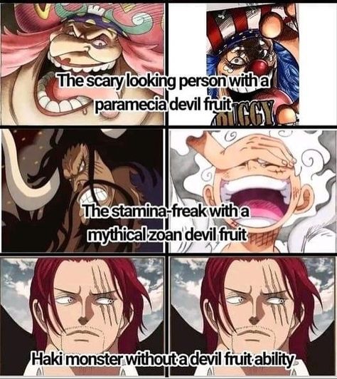 Shanks is a haki man 😭😭 Shank And Buggy, Buggy X Shanks Fanart, Shanks X Buggy Kiss, One Piece Shanks X Buggy, Shanks And Buggy, Shanks X Buggy, Shanks One Piece Meme, Memes Anime, Fairy Tail Anime