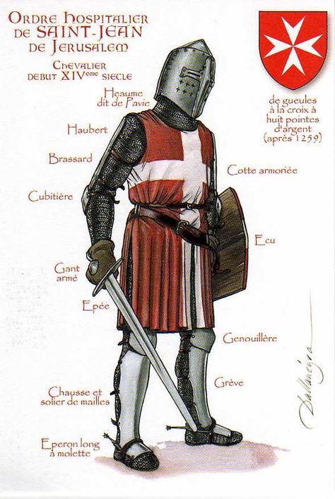 Knight Orders, Knights Hospitaller, Crusader Knight, Historical Warriors, High Middle Ages, Military Orders, Medieval Ages, Historical Armor, Armadura Medieval