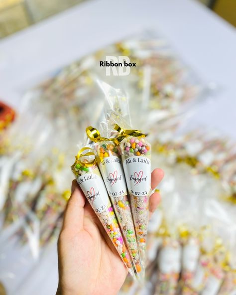 Our beautiful Wedding Sweet Cones, is all set to be dispatched to Sialkot, Pakistan! ✨🎀 Wedding Favors | Sweet Cones | Ribbon Box | Wedding Ideas | Wedding Day | Events | Baat pakki | Indian Wedding | Pakistani Weddings Sweet Cones Wedding, Wedding Favors Indian, Baat Pakki Ideas, Haldi Platter, Baat Pakki, Sialkot Pakistan, Platter Ideas, Pakistan Wedding, Indian Wedding Favors