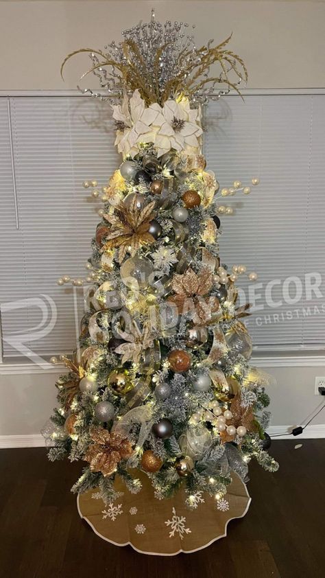 Christmas Trees, Trees, Christmas Tree, Rose Gold, Cream, Grey, Christmas, Red, Gold