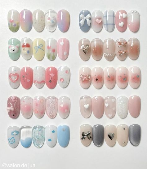 🩵 Kutek Disney, Fake Nails Designs, Art Deco Nails, Hello Nails, Gel Nail Strips, Cute Simple Nails, Girly Acrylic Nails, Pretty Nail Art Designs, Pretty Gel Nails