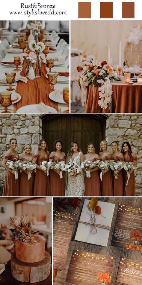 Rustic Brown Wedding Theme, Terracota Wedding Theme, Rust And Black Wedding, Terracota Wedding, Copper Wedding Theme, Copper Wedding Colors, Wanaka Wedding, Brown Wedding Themes, Rust Wedding