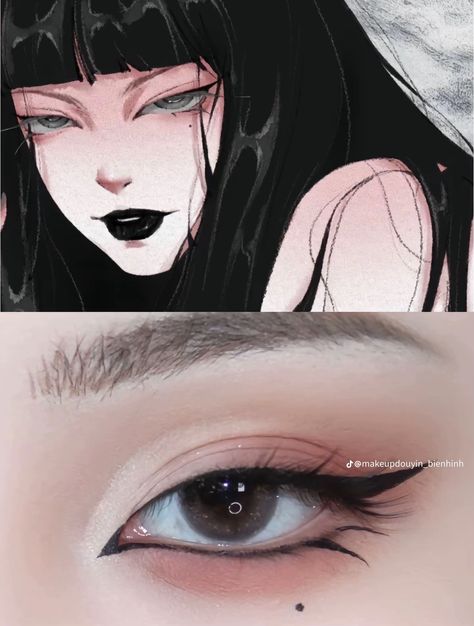 Doying Make, Vampy Makeup, Anime Eye Makeup, Ethereal Makeup, Pinterest Makeup, Eye Makeup Designs, Dope Makeup, Edgy Makeup, Asian Eye Makeup