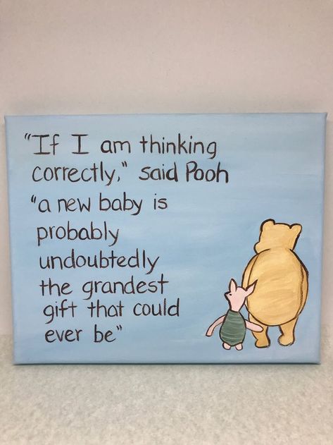 Congrats New Baby, Quotes Congratulations, Pooh Painting, Pooh Bebe, New Baby Quotes, Baby Winnie The Pooh, Pooh Winnie, Winnie The Pooh Themes, Winnie The Pooh Nursery