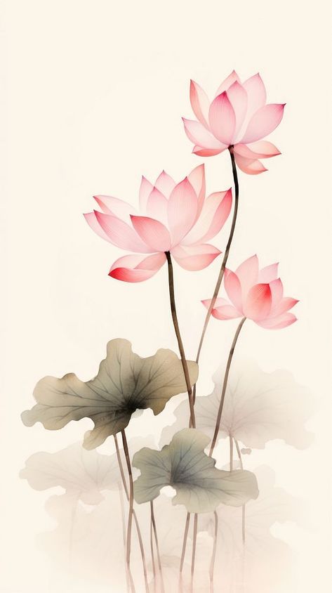 Lotus Flower Aesthetic Wallpaper, Lotus Vector Illustration, Lotus Wallpaper Iphone, Lotus Flower Background, Pink Lotus Wallpaper, Lotus Flower Illustration, Lotus Illustration, Thai Painting, Iphone Wallpaper Pink