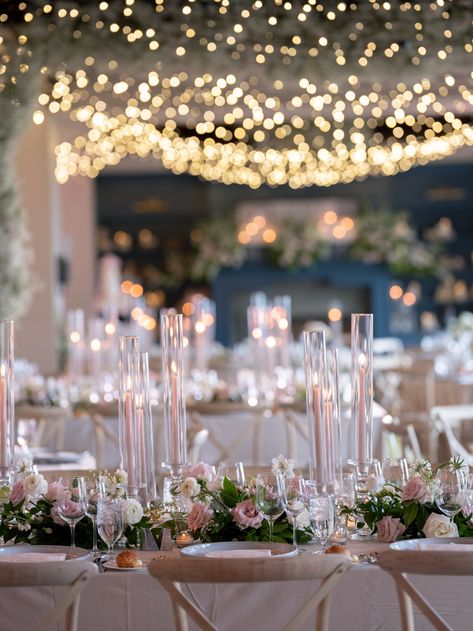 Magical Pink & White Wedding Reception - Fairy Lights, Florals, & Candles - Intimate Spring Mountain Wedding in Park City Utah White Reception Decor, Candles Tablescape, Spring Mountain Wedding, Candle Tablescapes, Wedding Reception Tablescapes, White Reception, White Weddings Reception, Reception Tablescapes, Wedding Tablescape