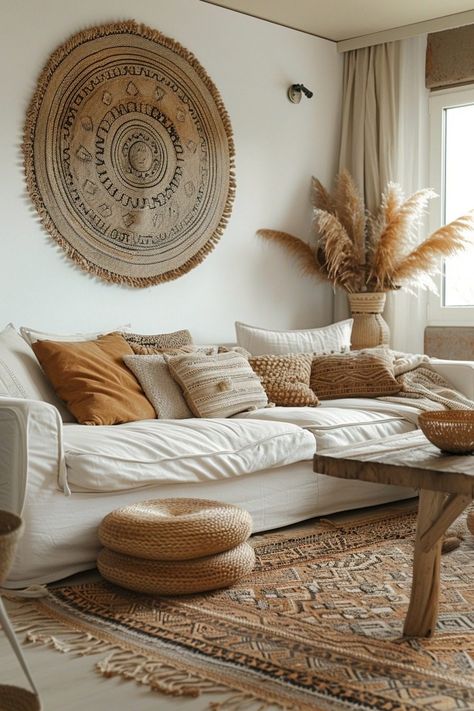 29 Scandi Boho Living Room Ideas for a Cozy and Chic Home 26 Neutral Living Room Farmhouse, Neutral And Black Living Room, Scandinavian Boho Living Room, Boho Scandinavian Living Room, Scandi Boho Living Room, Neutral Boho Living Room, Neutral Living Room Colors, Cozy Neutral Living Room, Boho Living Room Inspiration