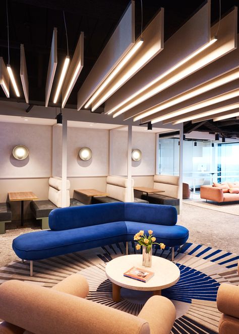 Vibrant Office Design, Office Lounge Area Design, Minimal Office Design, Office Lounge Area, Collaboration Area, Mark Henry, Space Hotel, Innovative Office, Small Home Offices