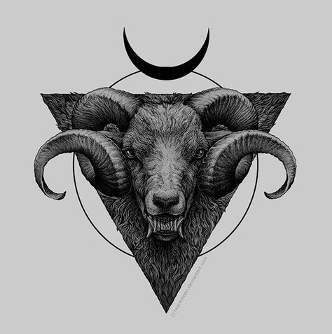 For fun. tools:  Micron fineliners, photoshop Arte Aries, Ram Tattoo, Aries Art, Aries Tattoo, Occult Art, Tattoo Designs Men, An Animal, Body Art Tattoos, Dark Art