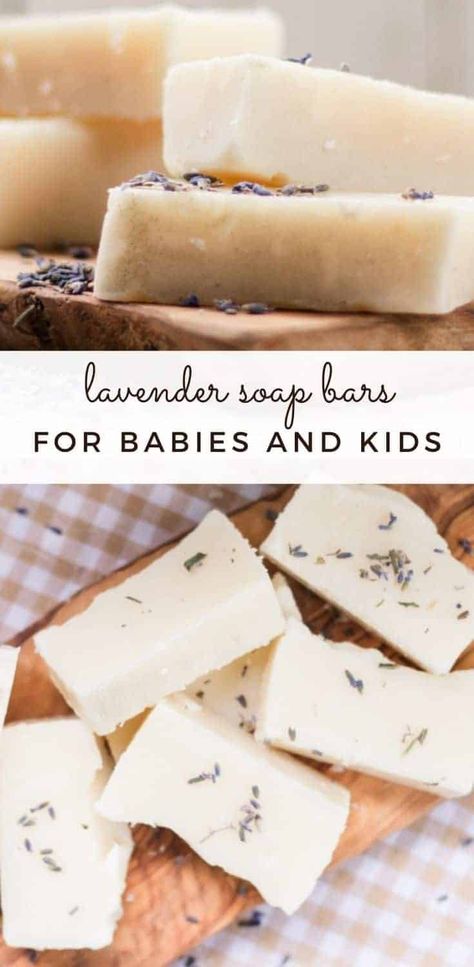 This homemade baby soap bar is gentle and safe for sensitive baby skin. Made with coconut oil, mango butter, and jojoba oil, this cold-process baby soap is nourishing and moisturizing for the baby's skin. #babysoap #babysoapbar #homemadebabysoap #diybabysoapbar #coldprocessoapbar Soap Bar Recipe, Homemade Soap Bars, Lavender Soap Bar, Cold Process Soap Recipes, Handmade Soap Recipes, Soap For Sensitive Skin, Soap Making Recipes, Gentle Baby, Baby Soap