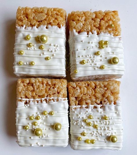 White and Gold Chocolate Covered Treats/ Candy Buffet/ Dessert | Etsy White Silver Gold Candy Table, Great Gatsby Rice Krispy Treats, White And Gold Chocolate Pretzels, White And Gold Rice Krispie Treats, White And Gold Food Display, Gold And White Treats, 50th Wedding Anniversary Dessert Table Ideas, White And Gold Treats Dessert Tables, 50th Anniversary Dessert Table Ideas