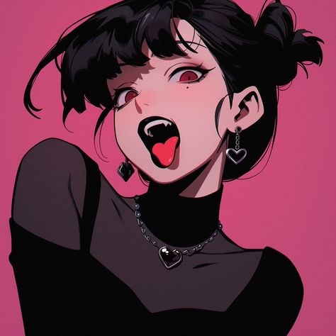 Anime girl, anime girl icon, Aesthetic icon, Aesthetic girl icon, 8k, 4k, high quality icon, gothic girl icon, 90s anime, retro anime, vampire girl Alita Battle Angel Manga, Gothic Anime, Black Cartoon, Witch Art, Cute Profile Pictures, Anime Drawings Boy, Anime Couples Drawings, Cartoon Art Styles, 그림 그리기