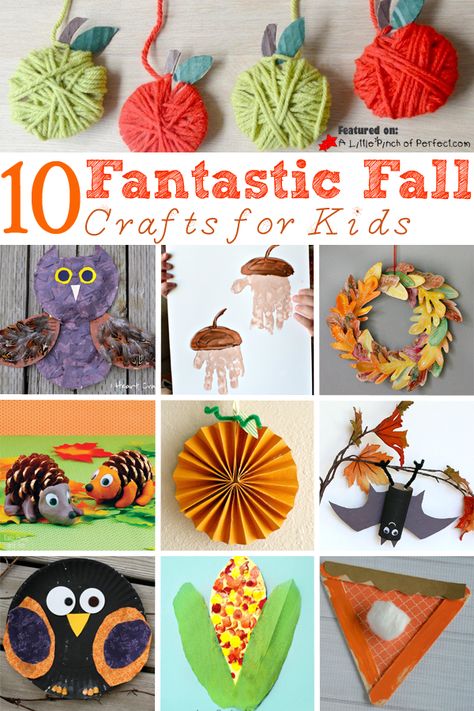 10 Fantastic Fall Crafts for Kids including paper plate crafts, handprint crafts, toilet paper rolls, popsicle sticks, and more! Crafts Toilet Paper Rolls, Fall Crafts For Preschoolers, Fall Crafts For Toddlers, Harvest Crafts, Preschool Crafts Fall, Crafts For Preschoolers, Fun Fall Crafts, Indoor Kids, Easy Fall Crafts