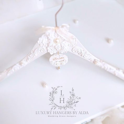 Bride Hangers, Hangers For Wedding, Beige Wedding Dress, Bridal Hangers Personalized, Lavender Design, Wedding Dress Hangers, Embellished Wedding Dress, Bride Hanger, Bridal Art