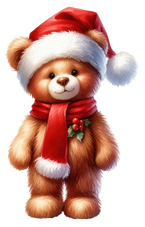 Teddy Bear Clip Art, Png Teddy Bear, Winter Drawings, Teddy Bear Clipart, Bear Clipart, Christmas Teddy Bear, Art Winter, Christmas Graphics, Animals Art