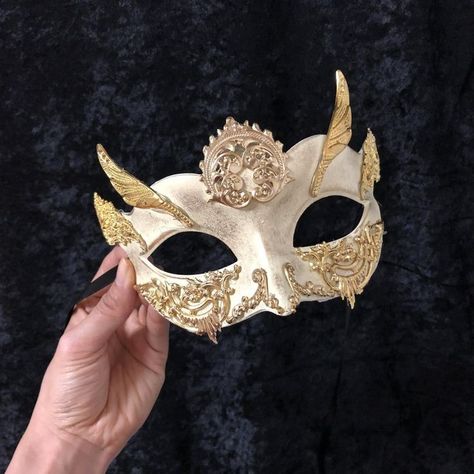 Rhea Aesthetic, Masquerade Dinner, Goddess Cosplay, Phantom Mask, Masquerade Ball Masks, Gold Masquerade Mask, Masquerade Outfit, Dragon Mask, Mask Aesthetic