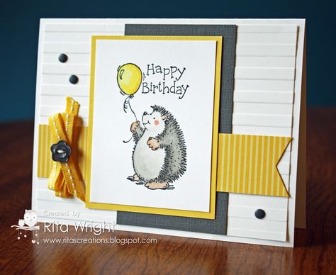 Rita's Creations: Stampin' Up! Hedgehog Happiness Birthday Hedgehog, Hedgehog Cards, Hedge Hogs, Watercolor Pens, Layering Ideas, Hedge Hog, Happy Hedgehog, Selling Crafts, Hedgehog Birthday